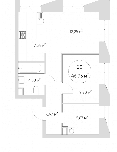 Nice loft Москва — планировка 2-комнатные апартаменты