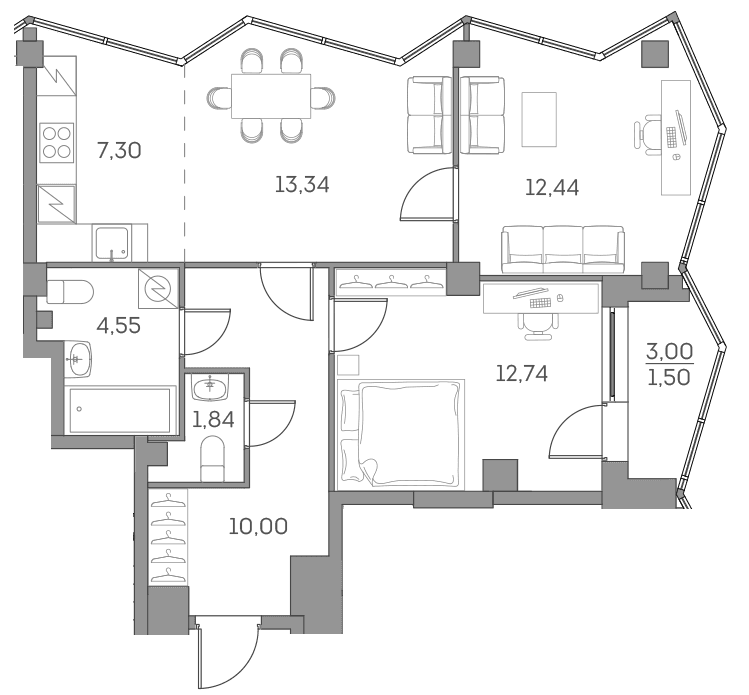 Аквилон BESIDE 2.0 Москва — планировка 1
