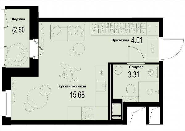 iD Murino III Санкт-Петербург — планировка Студия