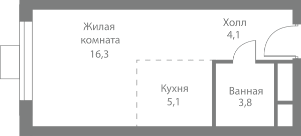 Stellar City Москва — планировка Студия