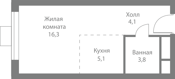 Stellar City Москва — планировка Студия
