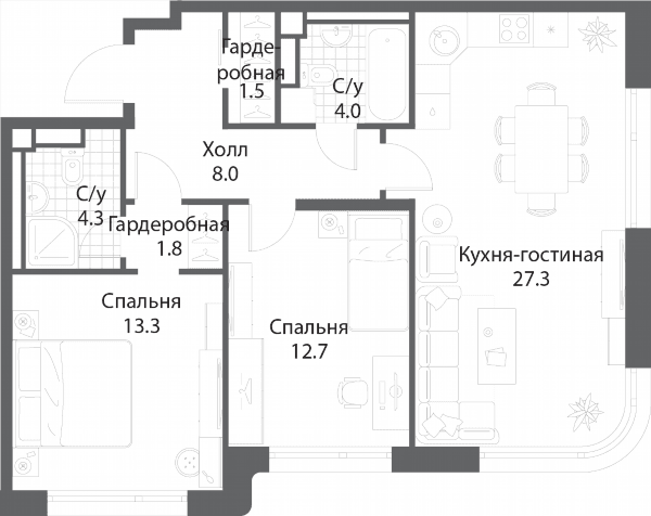 Nagatino i-Land Москва — планировка 2