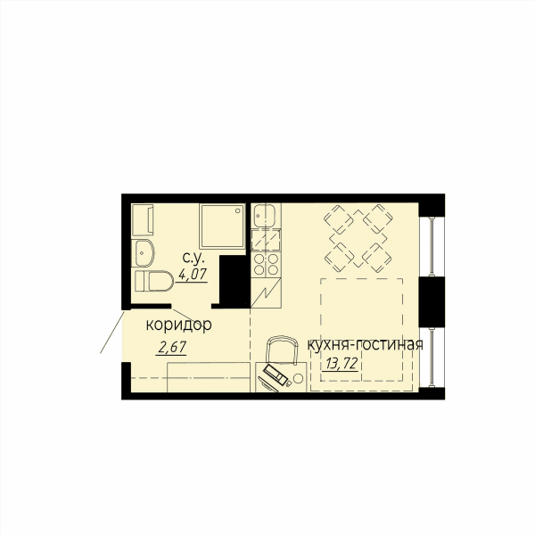 iD Polytech Санкт-Петербург — планировка Студия
