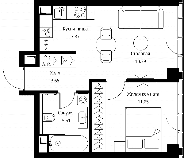 City Bay Москва — планировка 1