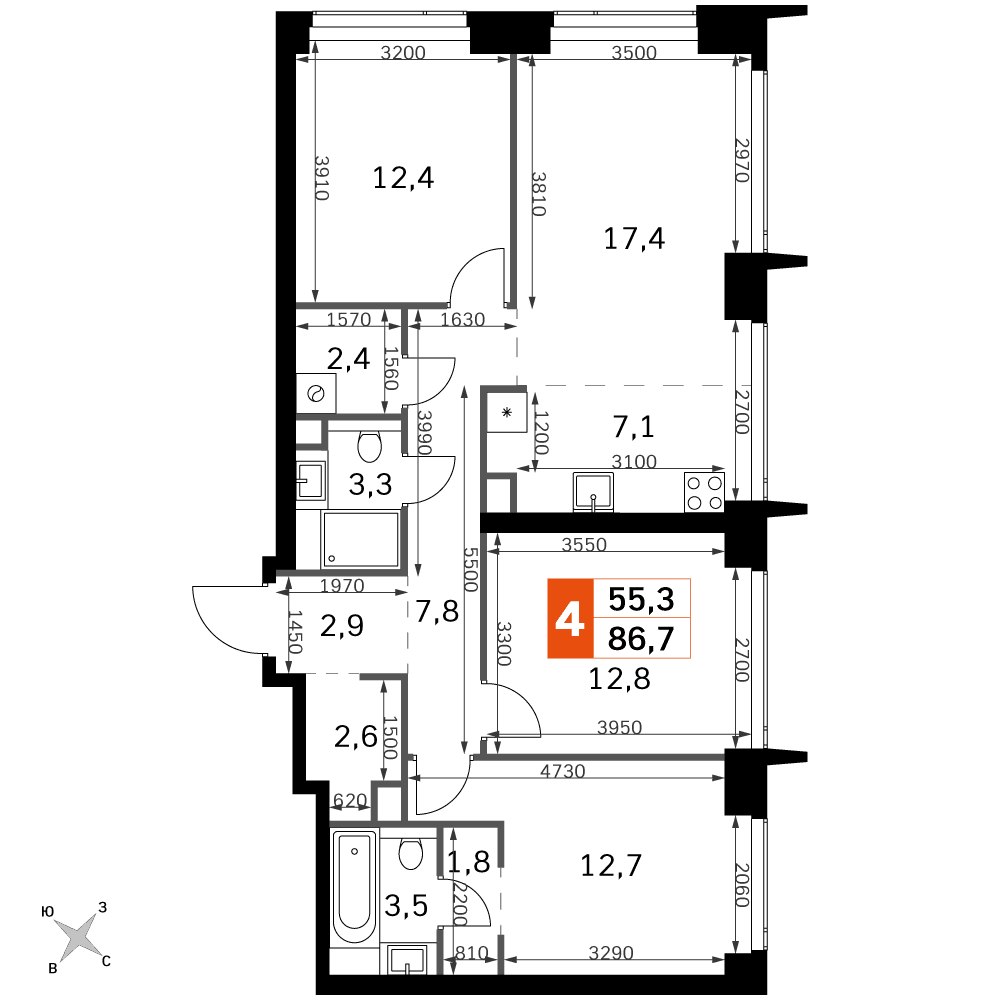Amber City Москва — планировка 4