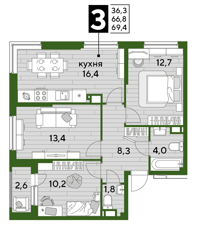 DOGMA PARK Краснодар — планировка 3