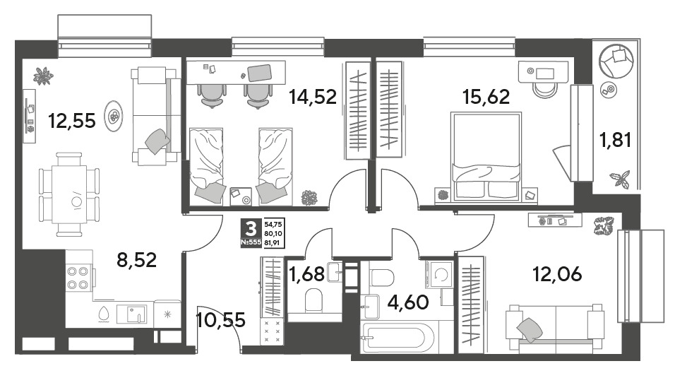 Публицист Пушкино — планировка 3
