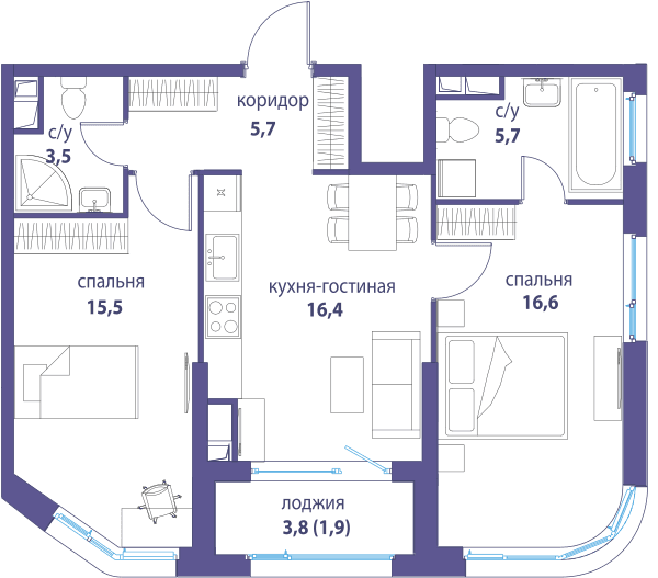 Символ, Независимость Москва — планировка 2