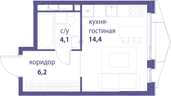 Символ, Вдохновение Москва — планировка Студия