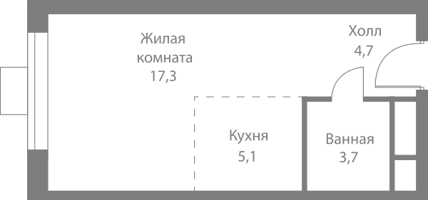 Stellar City Москва — планировка Студия
