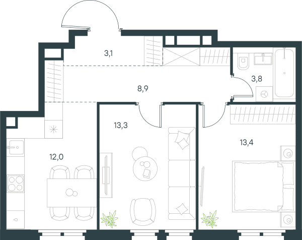 Level Нижегородская Москва — планировка 2