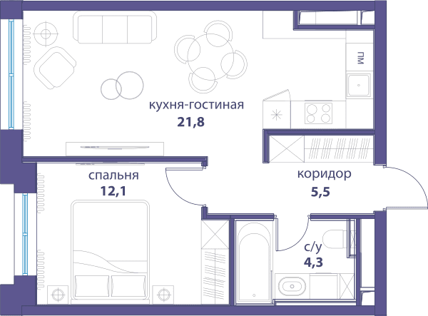 Событие, Событие-5 Москва — планировка 1