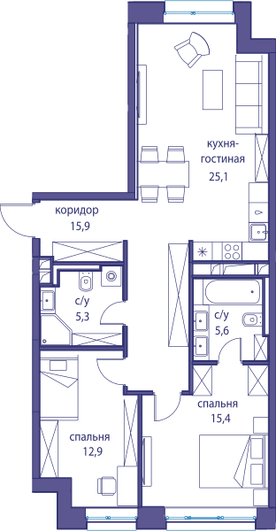 Остров, Остров.4 Москва — планировка 2