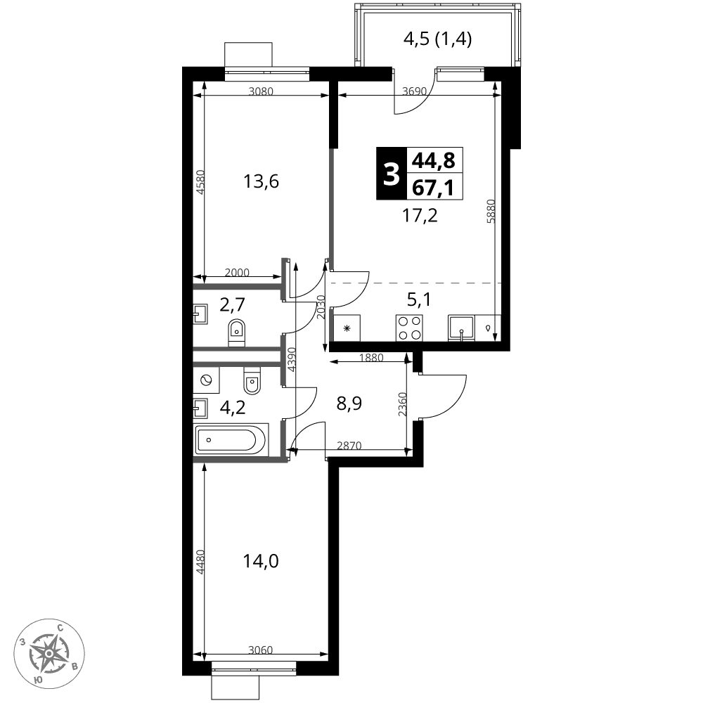 1-й Ясеневский Москва — планировка 3