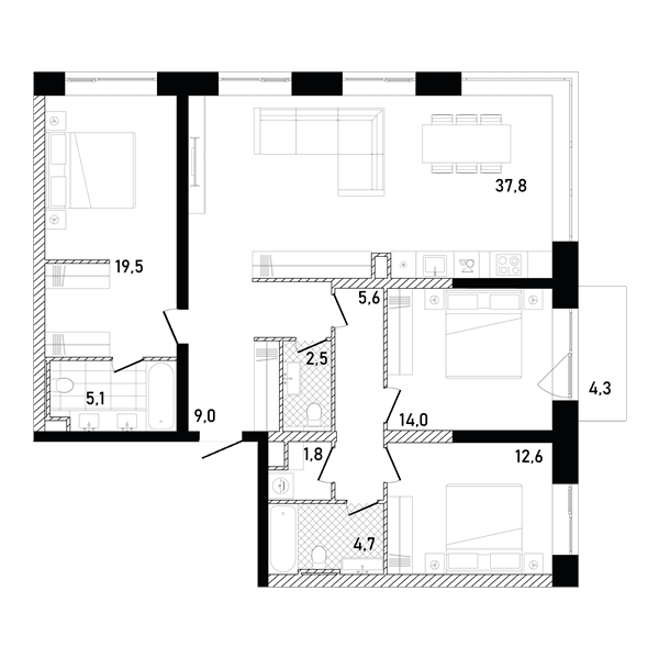 REPUBLIC Москва — планировка 3