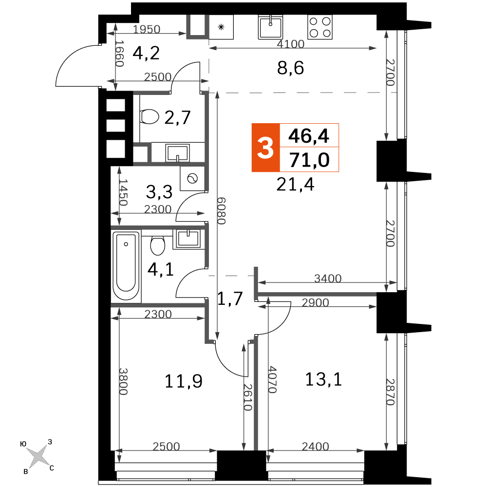 Amber City Москва — планировка 3