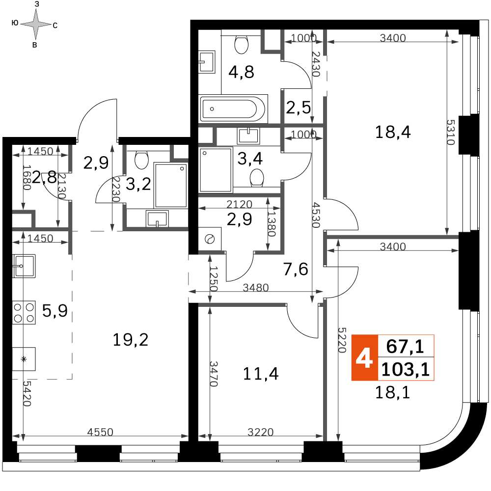 Amber City Москва — планировка 4
