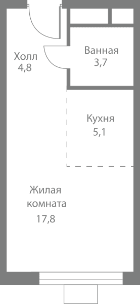 Stellar City Москва — планировка Студия