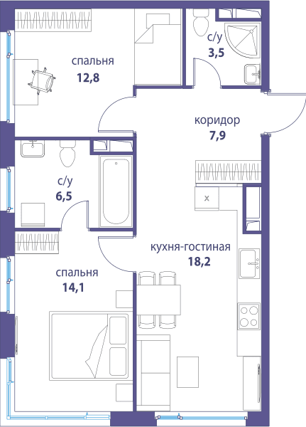 Символ, Независимость Москва — планировка 2