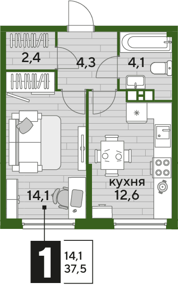 DOGMA PARK Краснодар — планировка 1