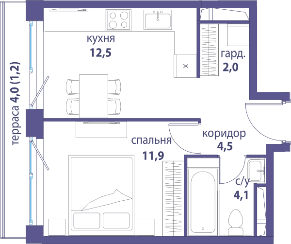 Символ, Независимость Москва — планировка 1