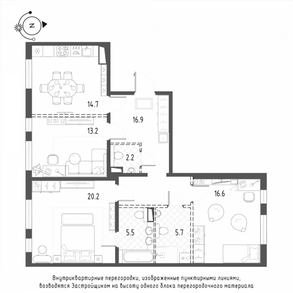 ЖК Domino Premium Санкт-Петербург — планировка 3