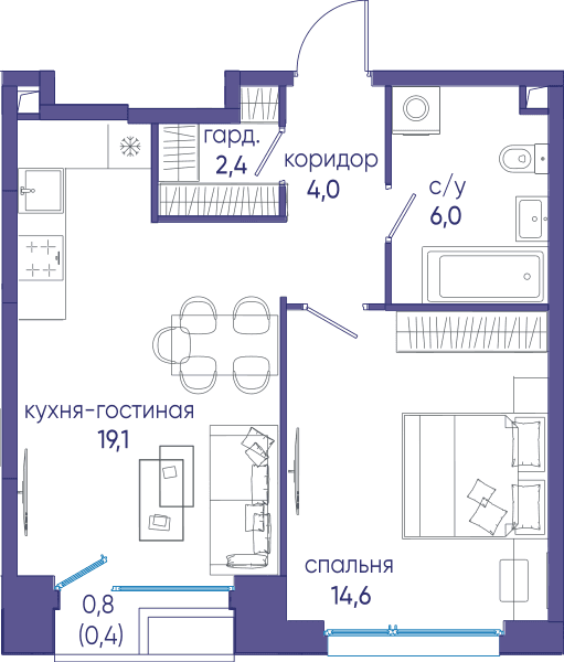 Остров, Остров.6 Москва — планировка 1