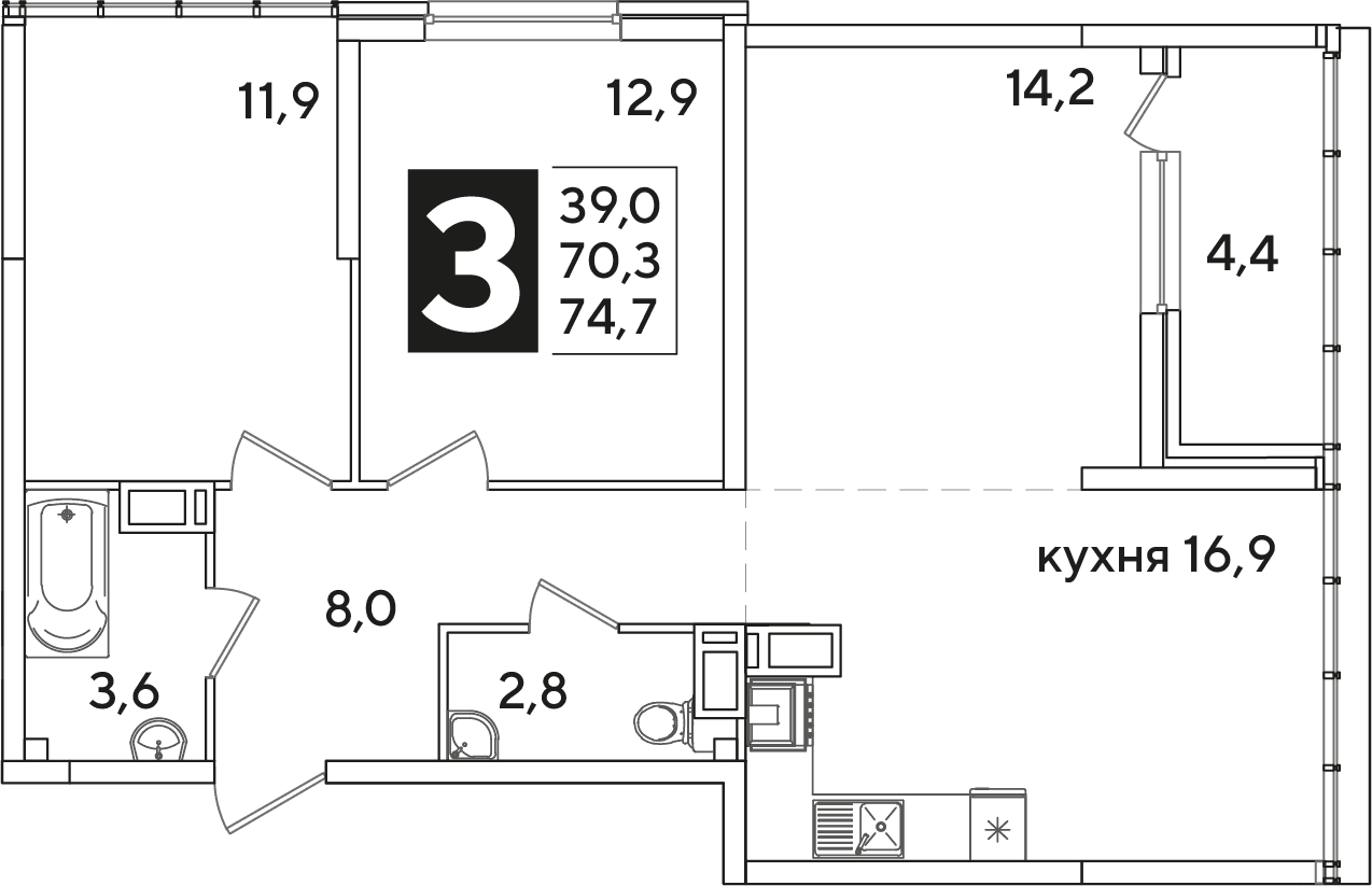Самолёт Краснодар — планировка 3
