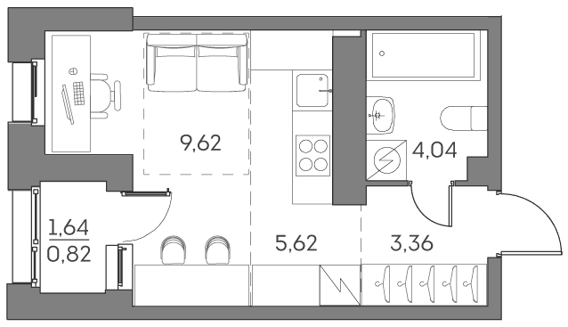 Аквилон BESIDE 2.0 Москва — планировка 1