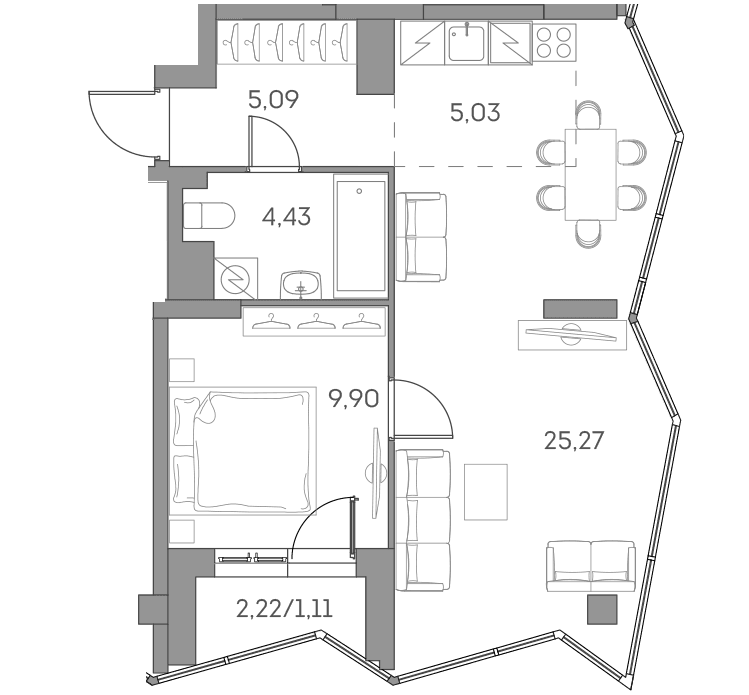 Аквилон BESIDE 2.0 Москва — планировка 1