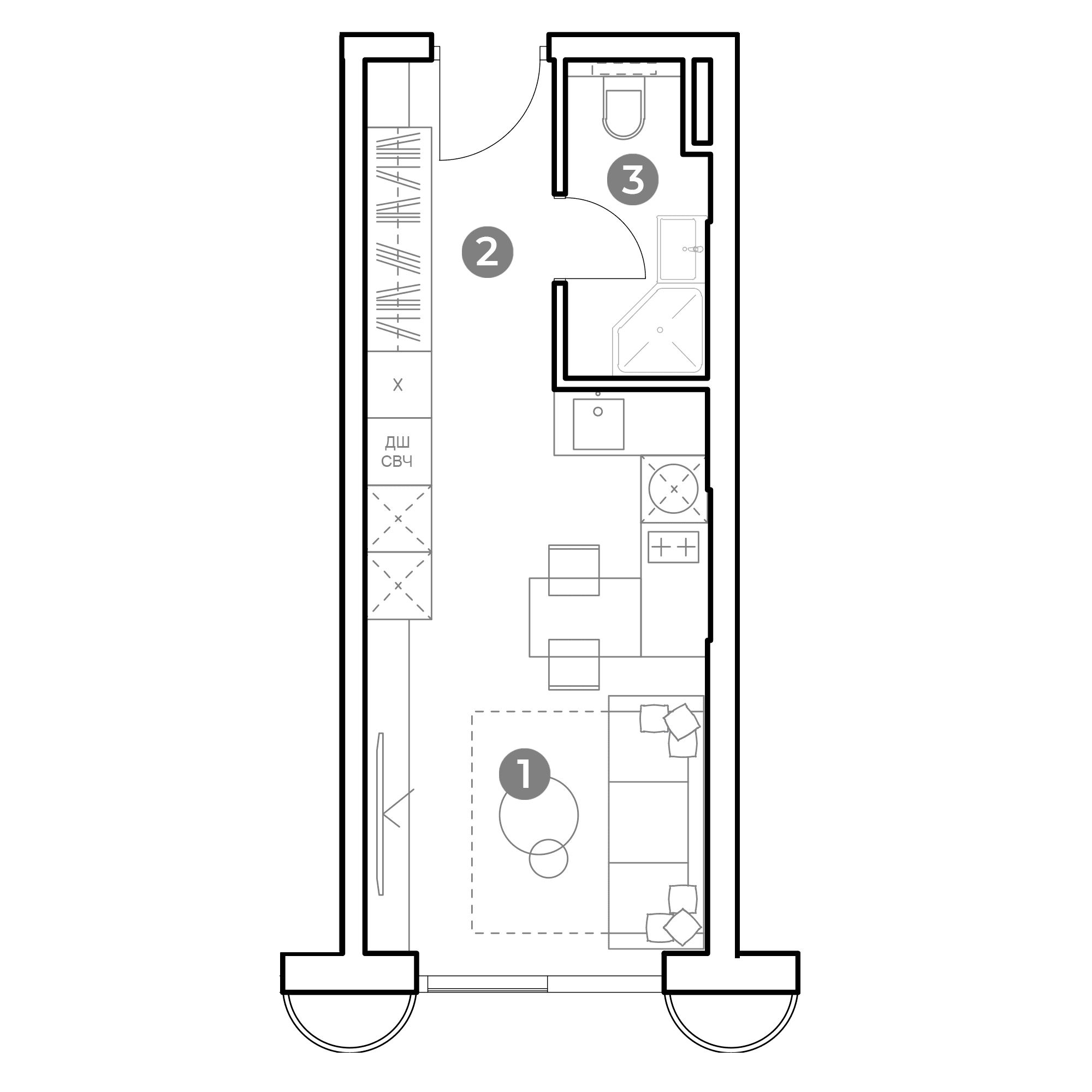 NAMETKIN TOWER Москва — планировка Студия