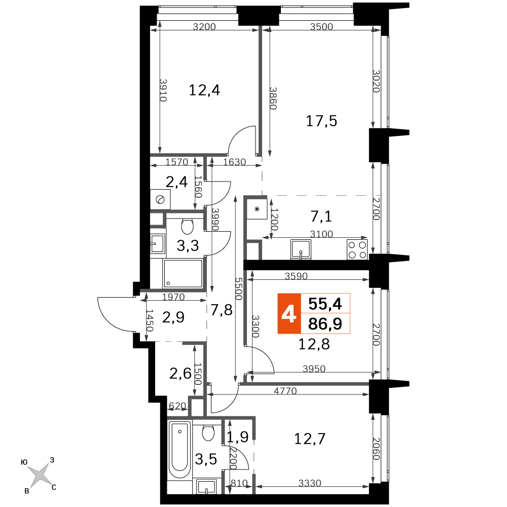 Amber City Москва — планировка 4