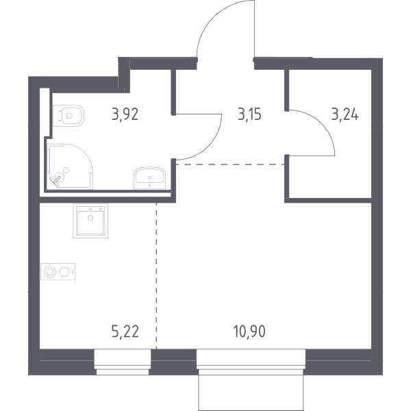 Квартал Домашний Москва — планировка Студия