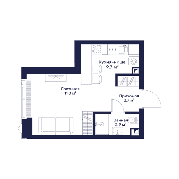 JOIS Москва — планировка Студия