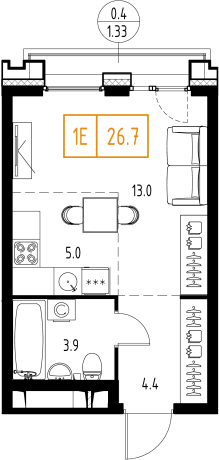 Skolkovo ONE Москва — планировка 1