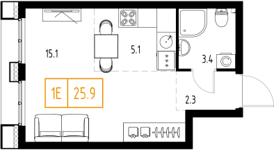 Skolkovo ONE Москва — планировка 1