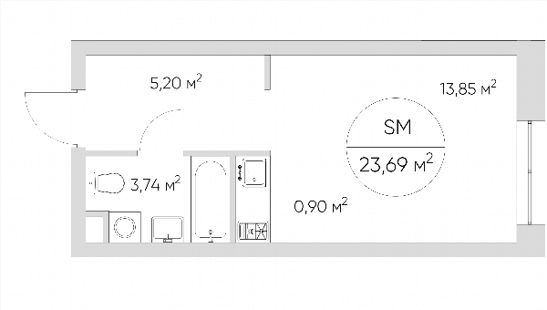 Nice loft Москва — планировка Студия