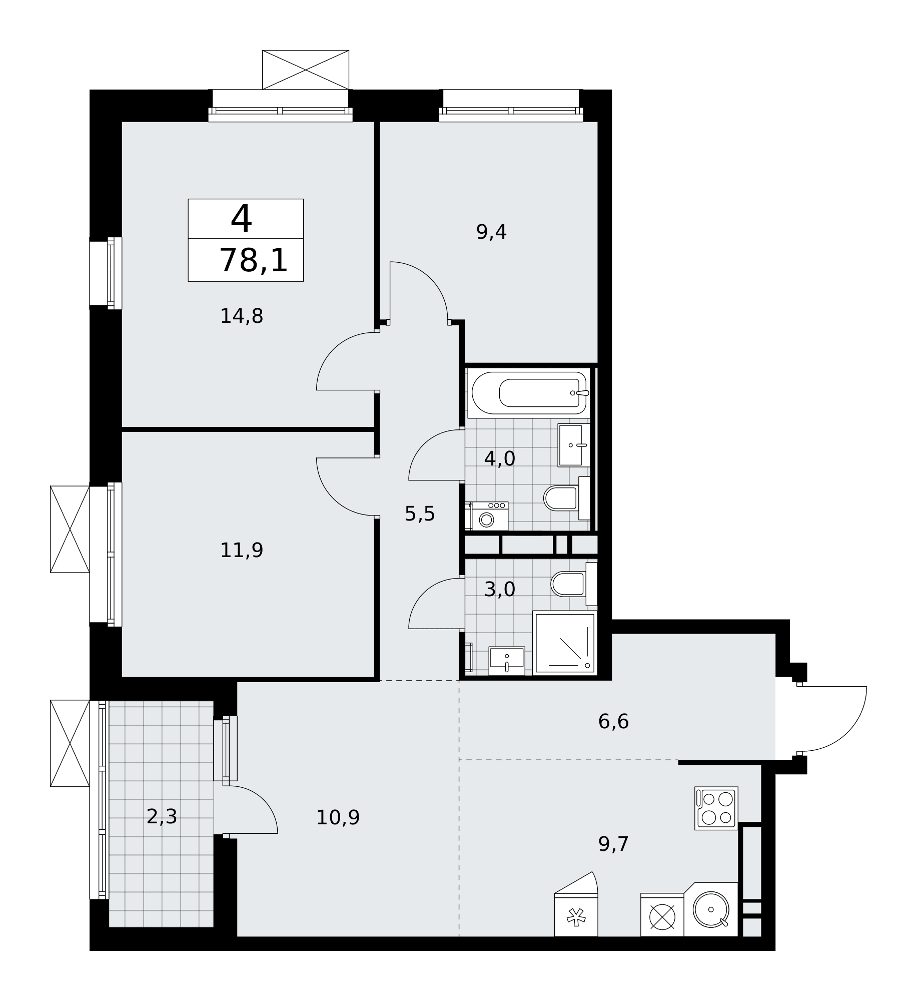 Скандинавия Москва — планировка Студия