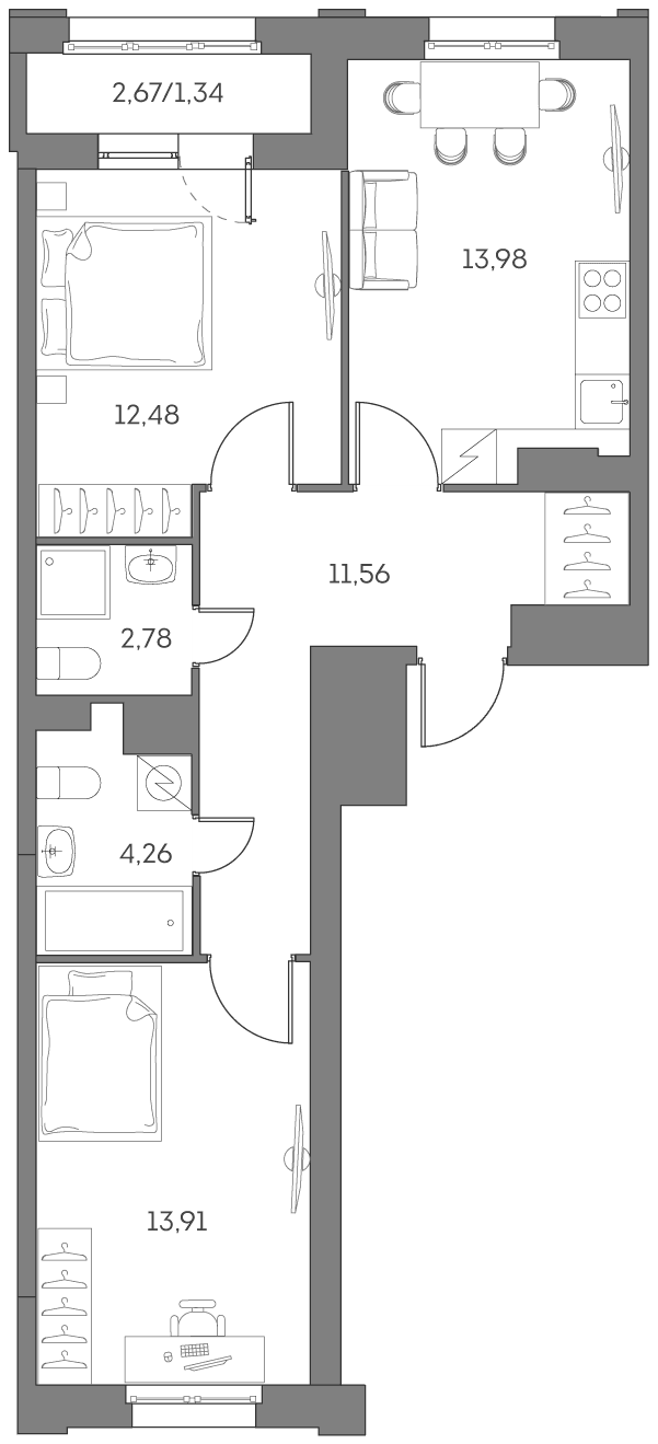 Аквилон BESIDE 2.0 Москва — планировка 2