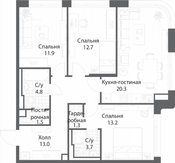 Nagatino i-Land Москва — планировка 3