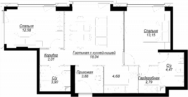 Hide Москва — планировка 3