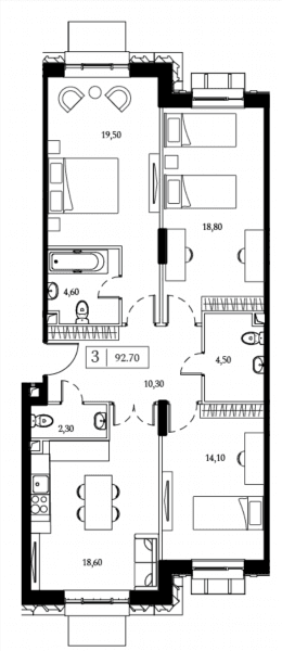 Dream Towers Москва — планировка 3
