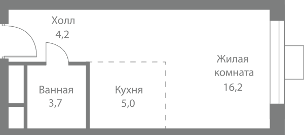 Stellar City Москва — планировка Студия