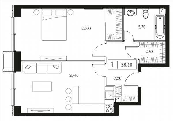 Dream Towers Москва — планировка 1