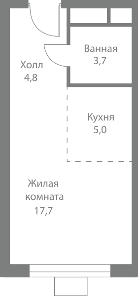 Stellar City Москва — планировка Студия