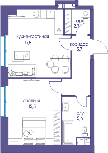 Остров, Остров.6 Москва — планировка 1