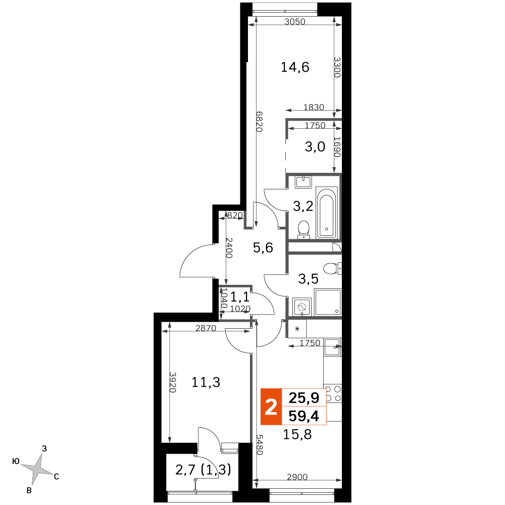 Sky Garden Москва — планировка 2