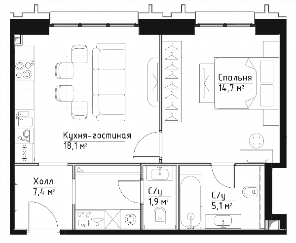 Павелецкая Сити Москва — планировка 1