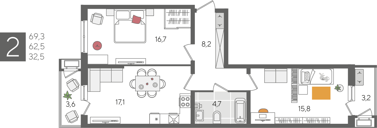 Рекорд 2 Краснодар — планировка 2