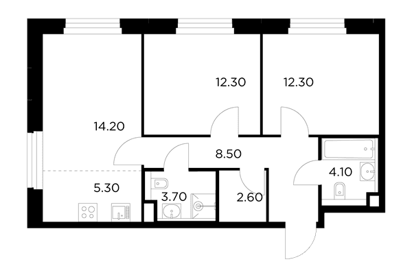 Белый Grad Москва — планировка 3
